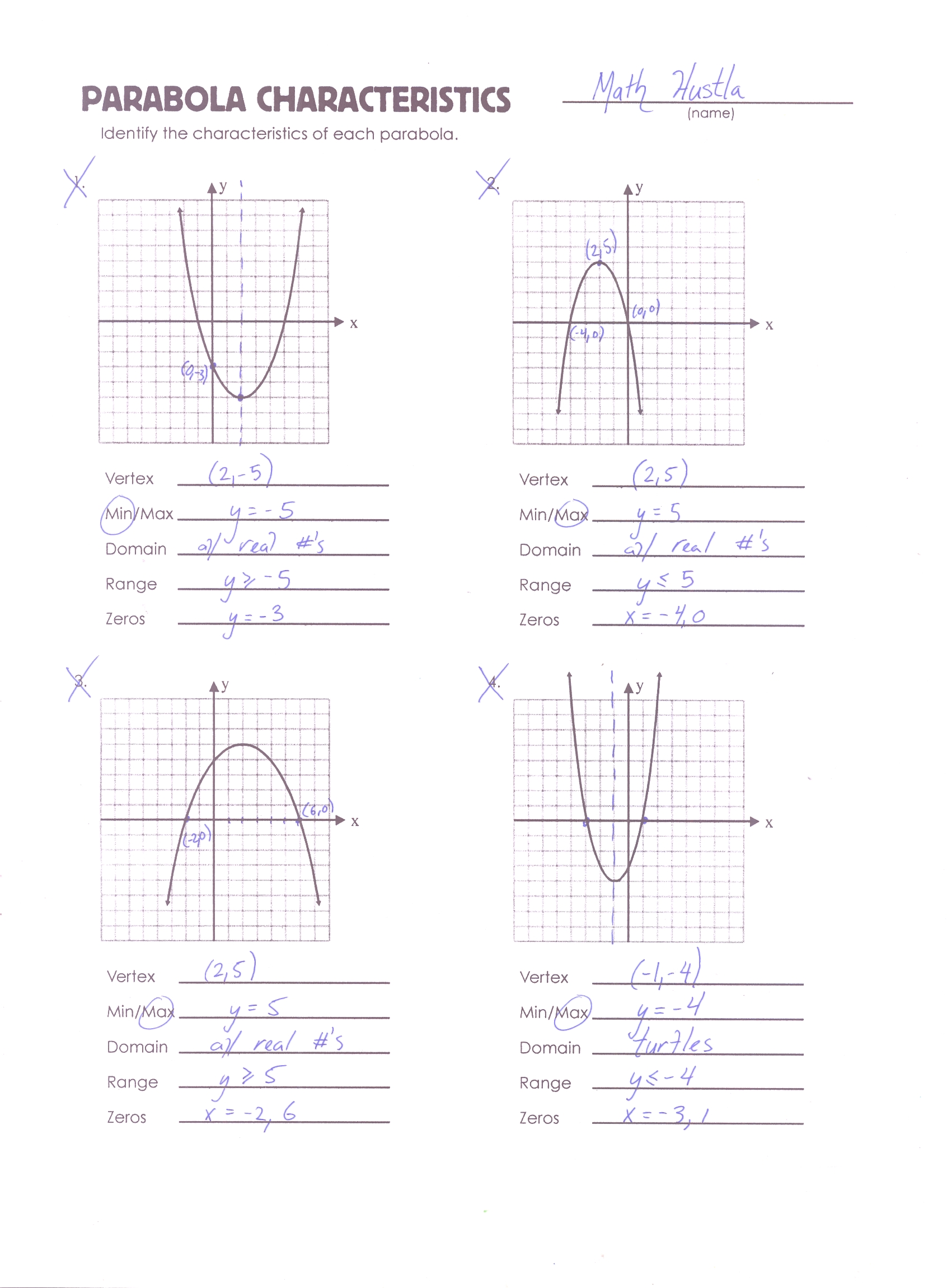 characteristics-of-a-parabola-worksheet